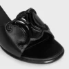 CELINE Clemence-mule i lammskinn och lackat kalvskinn CELINE Clemence-mule i lammskinn och lackat kalvskinn