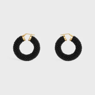 CELINE Dafila Bold Hoops i glaspärlor och mässing med guldfinish