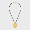 CELINE Dafila Shell-halsband i mässing med guldfinish och siden CELINE Dafila Shell-halsband i mässing med guldfinish och siden
