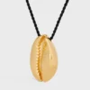 CELINE Dafila Shell-halsband i mässing med guldfinish och siden CELINE Dafila Shell-halsband i mässing med guldfinish och siden