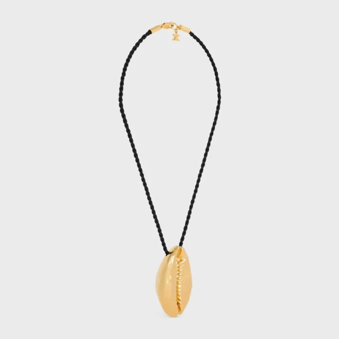CELINE Dafila Shell-halsband i mässing med guldfinish och siden CELINE Dafila Shell-halsband i mässing med guldfinish och siden