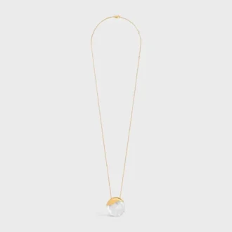 CELINE-halsband i bergkristall och mässing med guldfinish