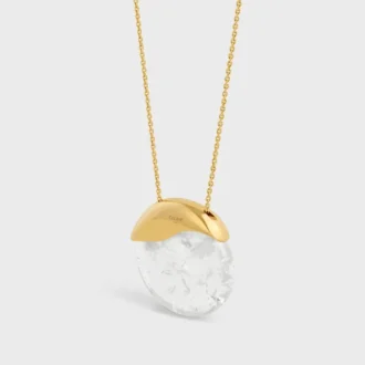 CELINE-halsband i bergkristall och mässing med guldfinish