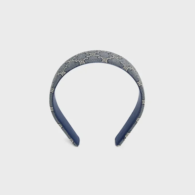 CELINE Jacquard Triomphe-hårband i bomull, polyamid, polyester och kalvskinn