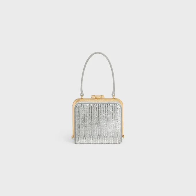 CELINE Lana Minaudiere i mocka av kalvskinn med strass CELINE Lana Minaudiere i mocka av kalvskinn med strass