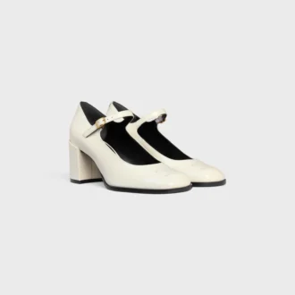 CELINE Lily Perforated Triomphe Babies i lackat kalvskinn