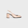 CELINE Lily Perforated Triomphe Slingback i lackat kalvskinn CELINE Lily Perforated Triomphe Slingback i lackat kalvskinn