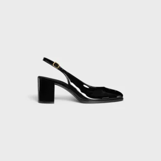 CELINE Lily Perforated Triomphe Slingback i lackat kalvskinn