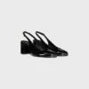 CELINE Lily Perforated Triomphe Slingback i lackat kalvskinn CELINE Lily Perforated Triomphe Slingback i lackat kalvskinn