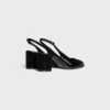 CELINE Lily Perforated Triomphe Slingback i lackat kalvskinn CELINE Lily Perforated Triomphe Slingback i lackat kalvskinn