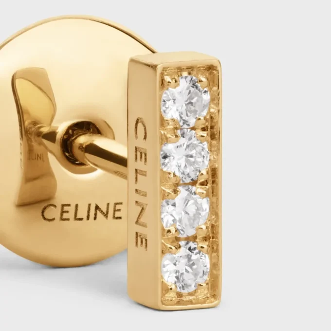 CELINE Line örhängen i gult guld och diamanter CELINE Line örhängen i gult guld och diamanter