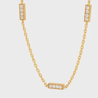CELINE Line trippelarmband i gult guld och diamanter