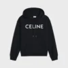 CELINE lös hoodie i bomullsfleece
