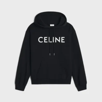 CELINE lös hoodie i bomullsfleece