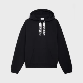 CELINE lös hoodie i bomullsfleece
