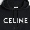 CELINE lös hoodie i bomullsfleece