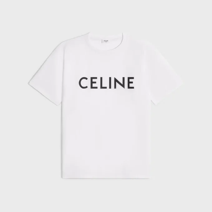 CELINE lös T-shirt i bomullsjersey