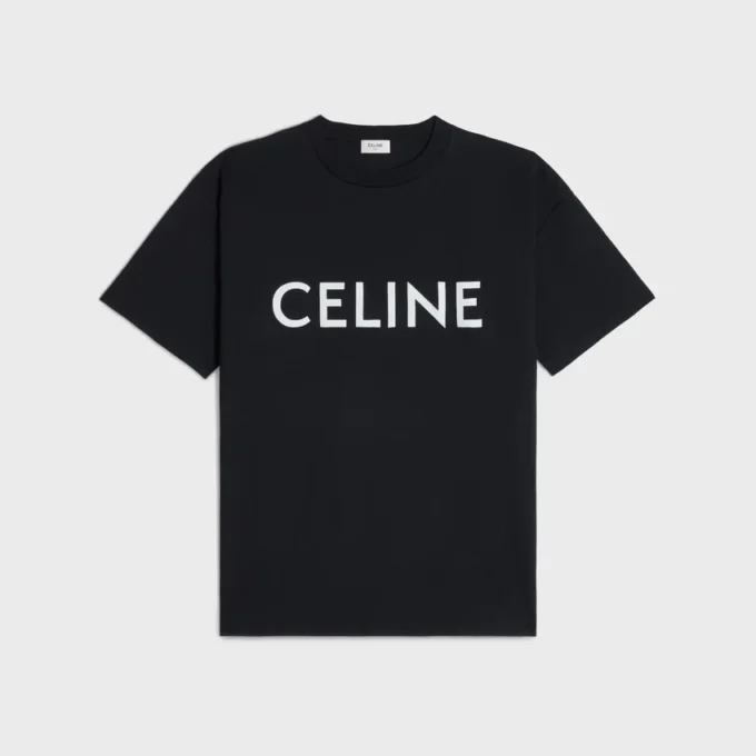 CELINE lös T-shirt i bomullsjersey