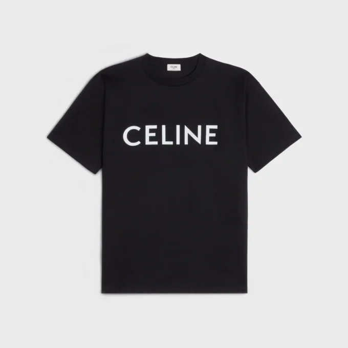 CELINE lös T-shirt i bomullsjersey