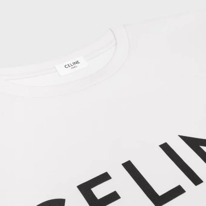 CELINE lös T-shirt i bomullsjersey