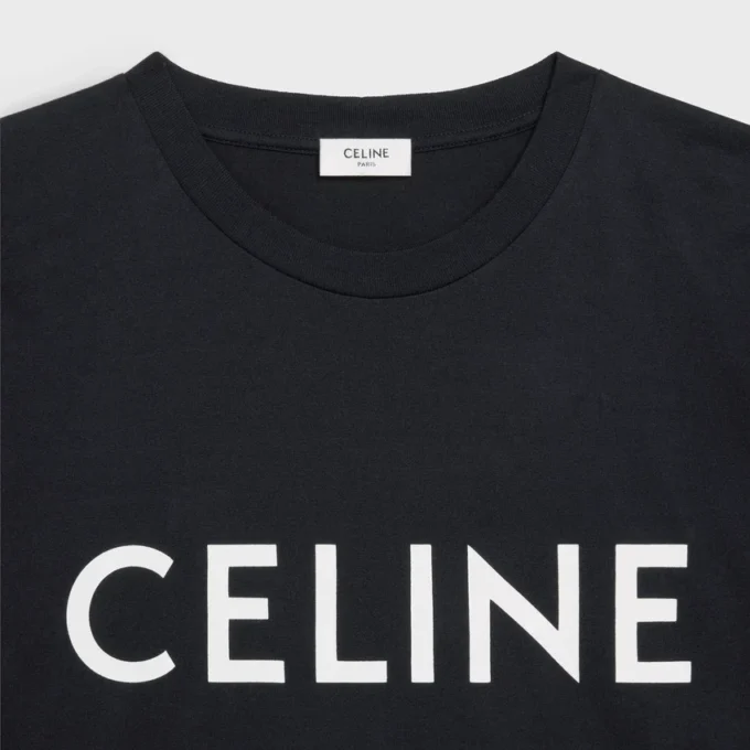 CELINE lös T-shirt i bomullsjersey