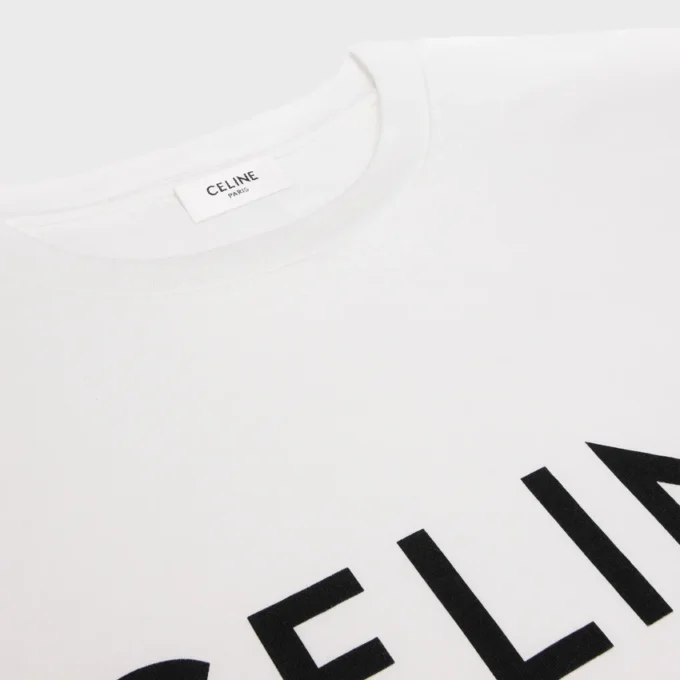 CELINE lös T-shirt i bomullsjersey