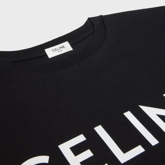 CELINE lös T-shirt i bomullsjersey