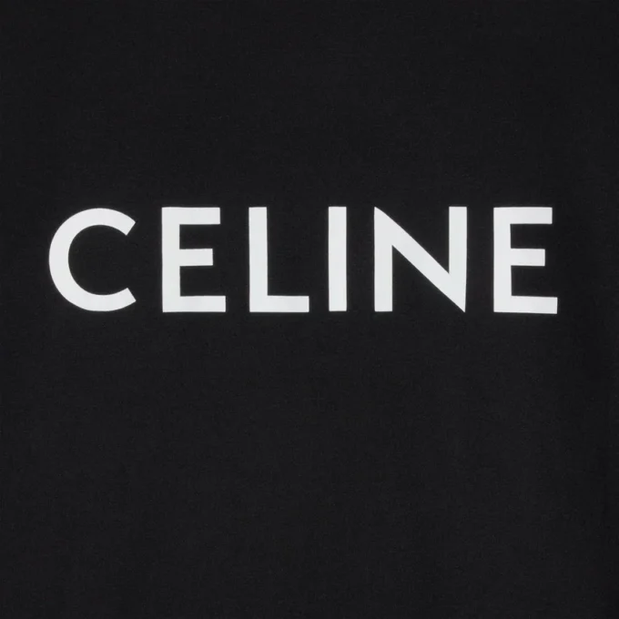 CELINE lös T-shirt i bomullsjersey