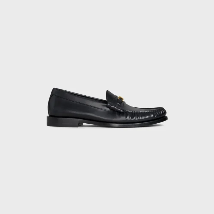 Celine Luco Loafer i polerat tjurskinn