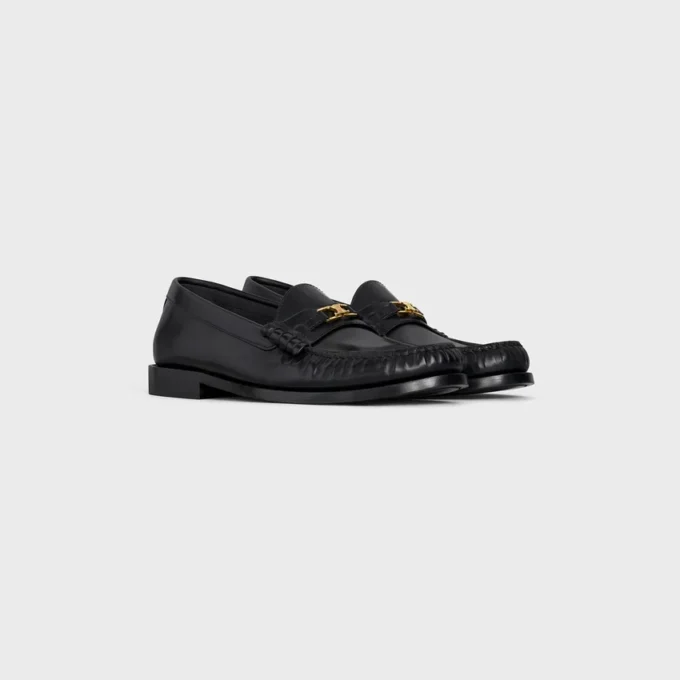 Celine Luco Loafer i polerat tjurskinn