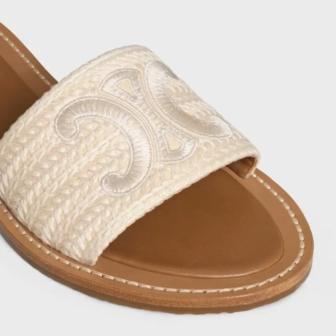 CELINE Lympia Mule i broderad bomullscanvas