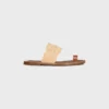 CELINE Lympia-sandal i raffia och kalvskinn CELINE Lympia-sandal i raffia och kalvskinn