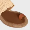 CELINE Lympia-sandal i raffia och kalvskinn CELINE Lympia-sandal i raffia och kalvskinn