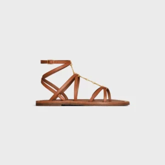 CELINE Lympia sandal med remmar och smycken i kalvskinn