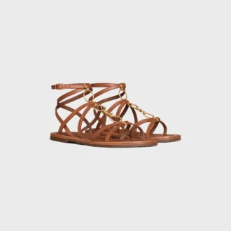CELINE Lympia sandal med remmar och smycken i kalvskinn