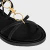 CELINE Lympia sandal med remmar och smycken i kalvskinn CELINE Lympia sandal med remmar och smycken i kalvskinn