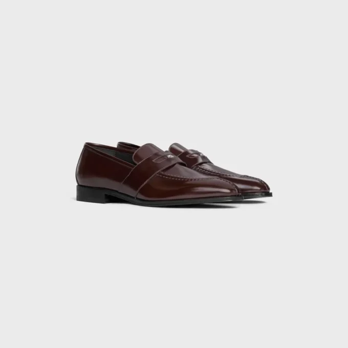CELINE Malaquais Penny Triomphe Loafer i polerat tjurläder CELINE Malaquais Penny Triomphe Loafer i polerat tjurläder