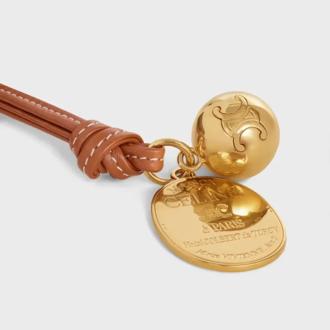 CELINE-medaljongberlock i slätt lammskinn och metall