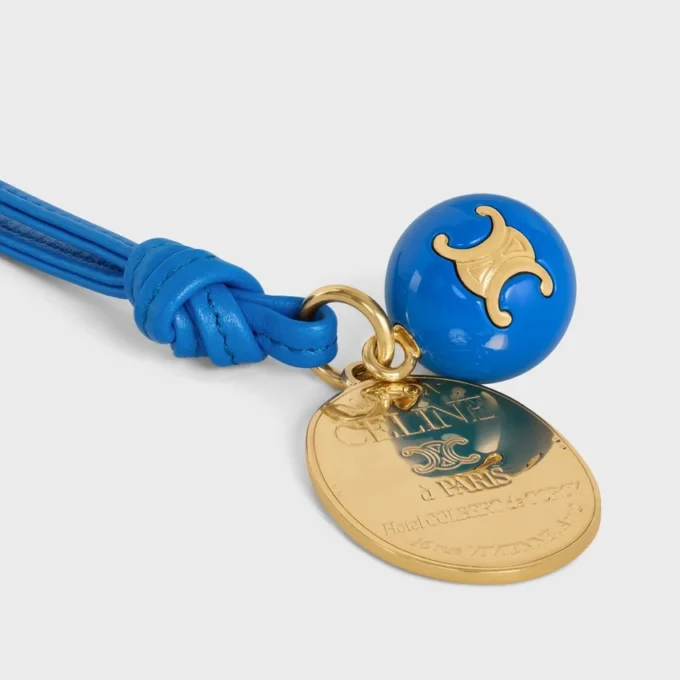 CELINE-medaljongberlock i slätt lammskinn och metall