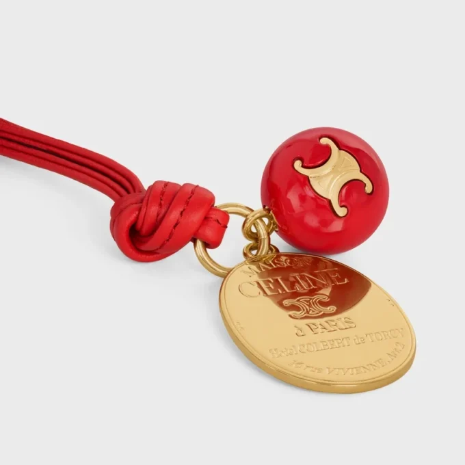 CELINE-medaljongberlock i slätt lammskinn och metall