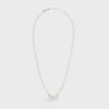 CELINE Monochroms halsband i glaspärlor och mässing med rodiumfinish
