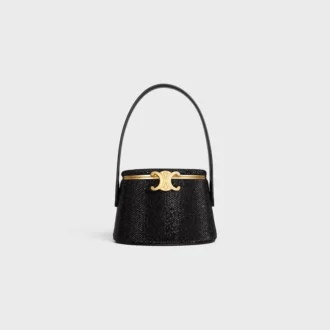 CELINE Nina Minaudiere i mocka av kalvskinn med strass
