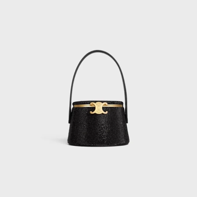 CELINE Nina Minaudiere i mocka av kalvskinn med strass CELINE Nina Minaudiere i mocka av kalvskinn med strass