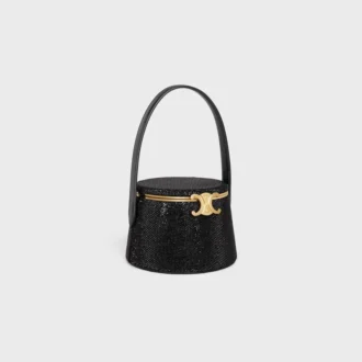 CELINE Nina Minaudiere i mocka av kalvskinn med strass