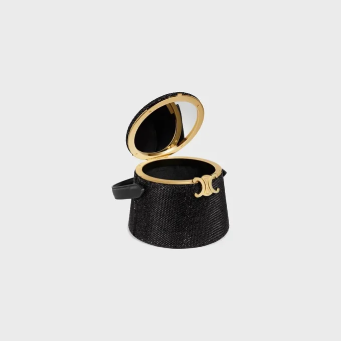 CELINE Nina Minaudiere i mocka av kalvskinn med strass CELINE Nina Minaudiere i mocka av kalvskinn med strass