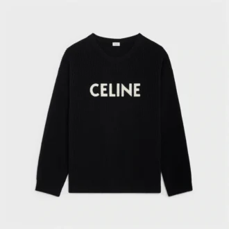CELINE Oversized-tröja i ribbad ull
