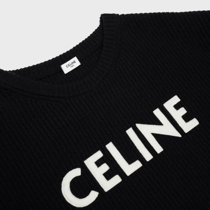 CELINE Oversized-tröja i ribbad ull