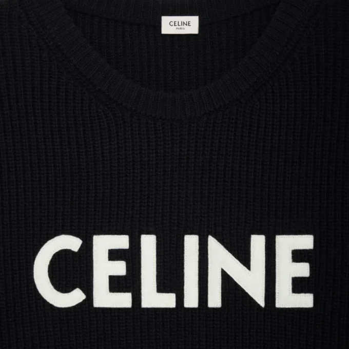 CELINE Oversized-tröja i ribbad ull