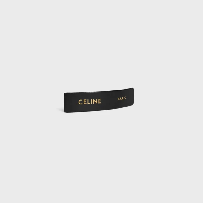 CELINE Paris hårspänne i lammskinn, mässing med guldfinish och stål CELINE Paris hårspänne i lammskinn, mässing med guldfinish och stål