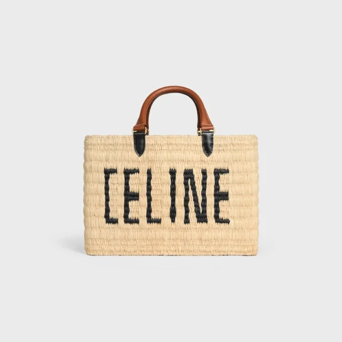 CELINE Paris Panier i raffia och kalvskinn CELINE Paris Panier i raffia och kalvskinn
